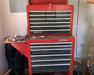 Vintage Craftsman double tool organizer with some contents.
