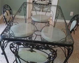 Dining Room Table, Chairs, plus smaller Bistro Table and chairs