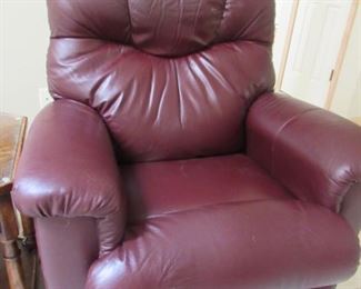 pair leather recliners