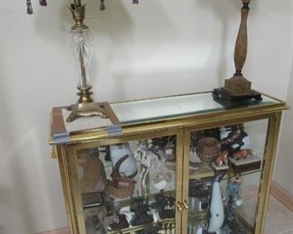 curio cabinet/lamps
