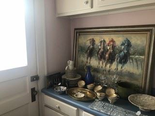 Kentucky Derby (we think) oil on canvas - Lenox china