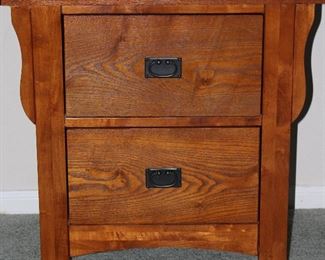 Oak 2 Drawer Chest/End Table (26”H x 26”W x 16”D)