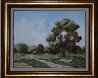 Original Oil on Canvas Texas Blue Bonnet Landscape (27” x 22.5”)