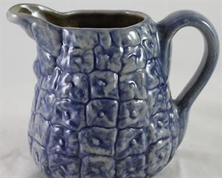 Beaumont Bro’s. Pottery Pineapple Blue Glaze Pitcher 