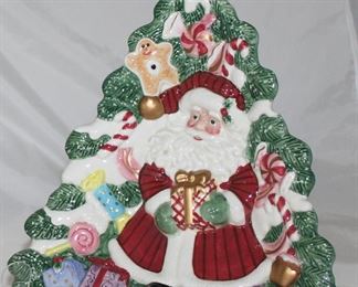 Ceramic Santa Christmas Tree Tray