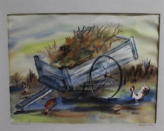 Original Water Color by Katherine Elrod Signed and Titled On mat in Pencil