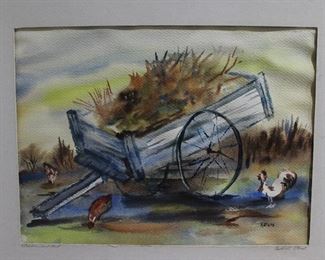 Original Water Color by Katherine Elrod Signed and Titled On mat in Pencil 