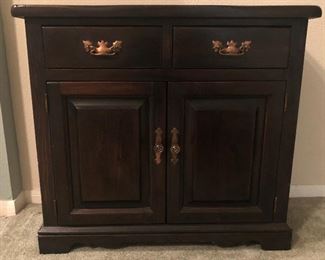 Dark Pine Vintage 2-Door/Drawer Credenza