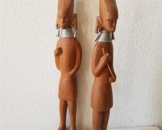 Set of 2 
Carved figures 
10" tall

