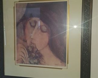 Framed and signed lithograph by Barbara A Wood  "Dawn"