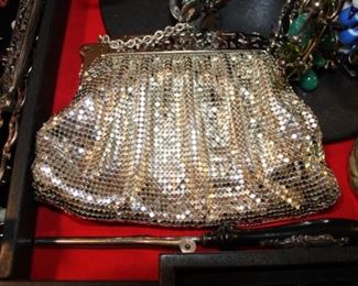 BEADED EVENING BAG, ANTIQUE CURLING IRON