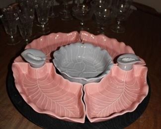 VINTAGE PINK/GRAY LAZY SUSAN
