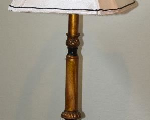 Acanthus Leaf Bronze Leaf Tall Column Lamp (33.5”H) w/Silk Shade