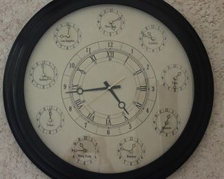 Bombay Company Round 24” World Time Clock