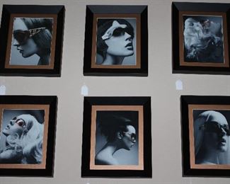 Sunglasses Advertisement (8x10) Portraits (6 ea) Black Frame w/Gold Mat