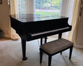 $3,000 D. H. BALDWIN BLACK LACQUER BABY GRAND PIANO
COMES WITH STOOL
57”W x 55”L x 39.5H 