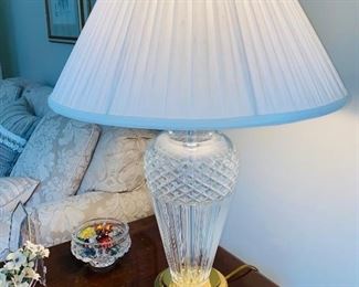$150 WATERFORD LAMP CRYSTAL & BRASS 
20” DIA x 28”H