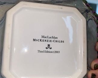 MACKENZIE CHILDS COLLECTIBLE DINNERWARE / PLATES / CAKE STAND / TEAPOT /GLASSES