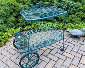 $75 GREEN WROUGHT IRON CART