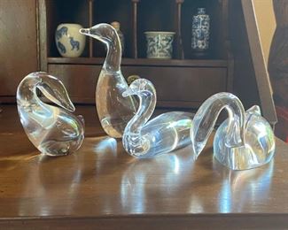 Steuben Art Glass Ducks