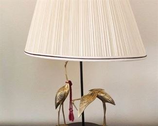 Brass cranes lamp