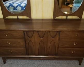 Dresser with the mid century modern bedroom suite. 