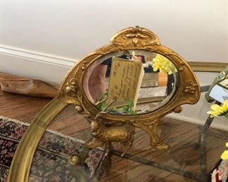 Gilt over Metal Mirror with Stag 