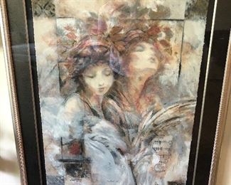 Collage Multi-media Art, signed Nixon 
