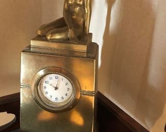 German Bronze Dore Art Deco Clock 