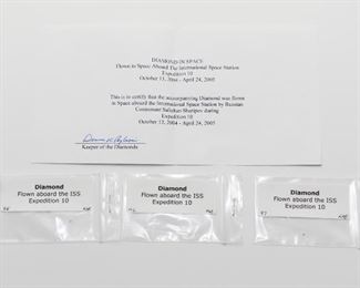 S9   Diamond In Space Flown Aboard the ISS Expedition 10 Set of 3	$93.95