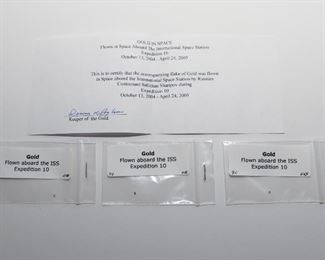 S3   Gold Flown In Space Lot of 3 Flown Aboard the ISS Expedition 10	$84.95