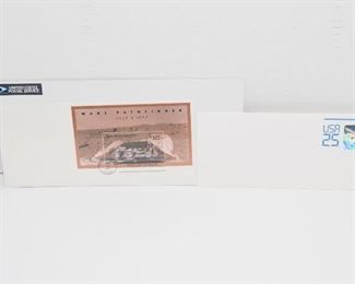 S61  Envelopes and Stamp Set-2 Vintage 3D Space Station Hologram Stamp Envelope , Mars First Day Issue Stamp	$12.95