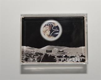 S2   NASA Flown Apollo XVII Heat Shield Material & KAPTON FOIL Lucite	$75.95