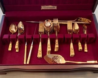 41. Community Plate Gold Plated Flatware (39 Pieces)