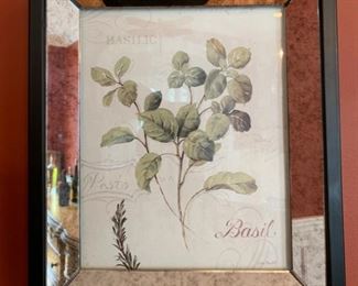 39. Pair of Mirrored Framed Botanicals (11'' x 13'')