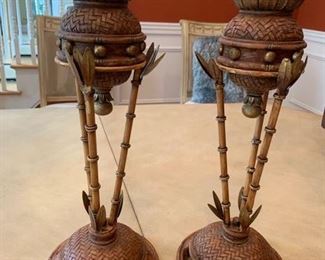 42. Pair of Pillar Candlestick Holders (17'')
