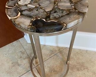 43. Round Geode Accent Table AS IS (12'' x 22'')