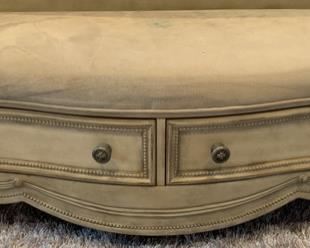 83. 2 Drawer Upholstered Bench AS IS (55'' x 20'' x 18'')