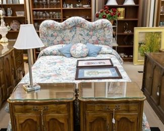 Thomasville nightstands, dresser, mirror.  Be sure to take a look at the needlepoint pictures on the bed - absolutely beautiful!