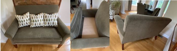 LOVE SEAT     $350.00                                                                      Dimensions:
•Width: 56" 
•Depth: 38"
•Height from floor: 38 "
