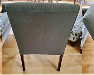 DINING CHAIRS-$75.00 Each
Upholstered  Chair with Side Arms, color sage
Dimensions:                                                                           •Height:40 "
•Width:24"
•Seat Depth:24 "
Qty. Available: 2