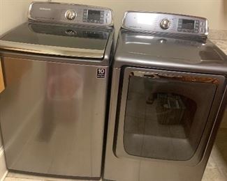 Samsung stainless washing machine and dryer (electric)