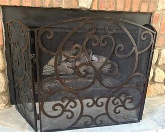wrought iron fireplace screen