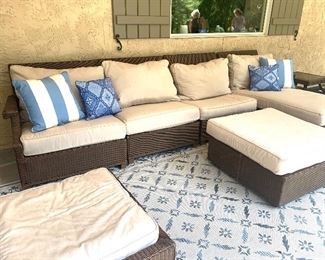 Lloyd Flanders outdoor furniture  with Frontgate pillows