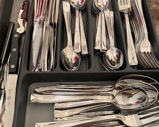Stainless flatware, service for 12