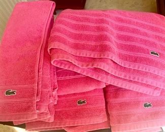 Lacoste pink towel set