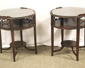 Pair of 1940's Round Glass Top Table (as-is) Good For Painting ~$25