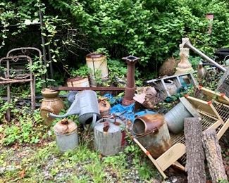 More yard finds!  Vintage gas cans, metal pieces and more!