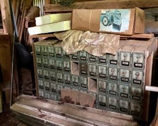 Vintage mailboxes in the barn