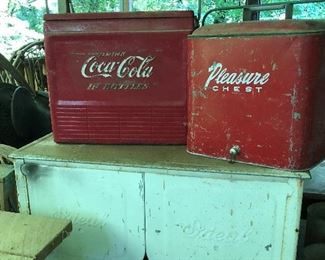 Just 2 of the vintage Coca Cola coolers we have uncover more!  